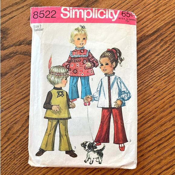 Vintage 1960s Sewing Pattern Simplicity 8522 Toddler Size 2T Top Pant COMPLETE - Picture 1 of 2